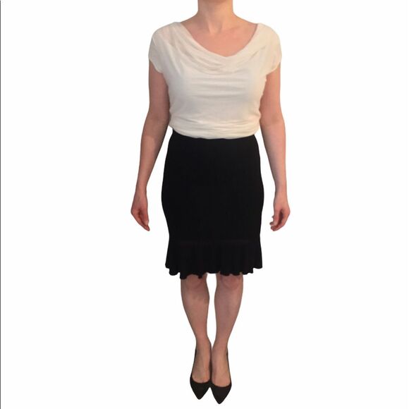 Black Max Studio Embroidered Flutter Skirt - Picture 5 of 14